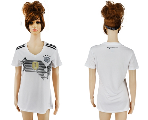 Women's Germany Blank White Home Soccer Country Jersey - Click Image to Close